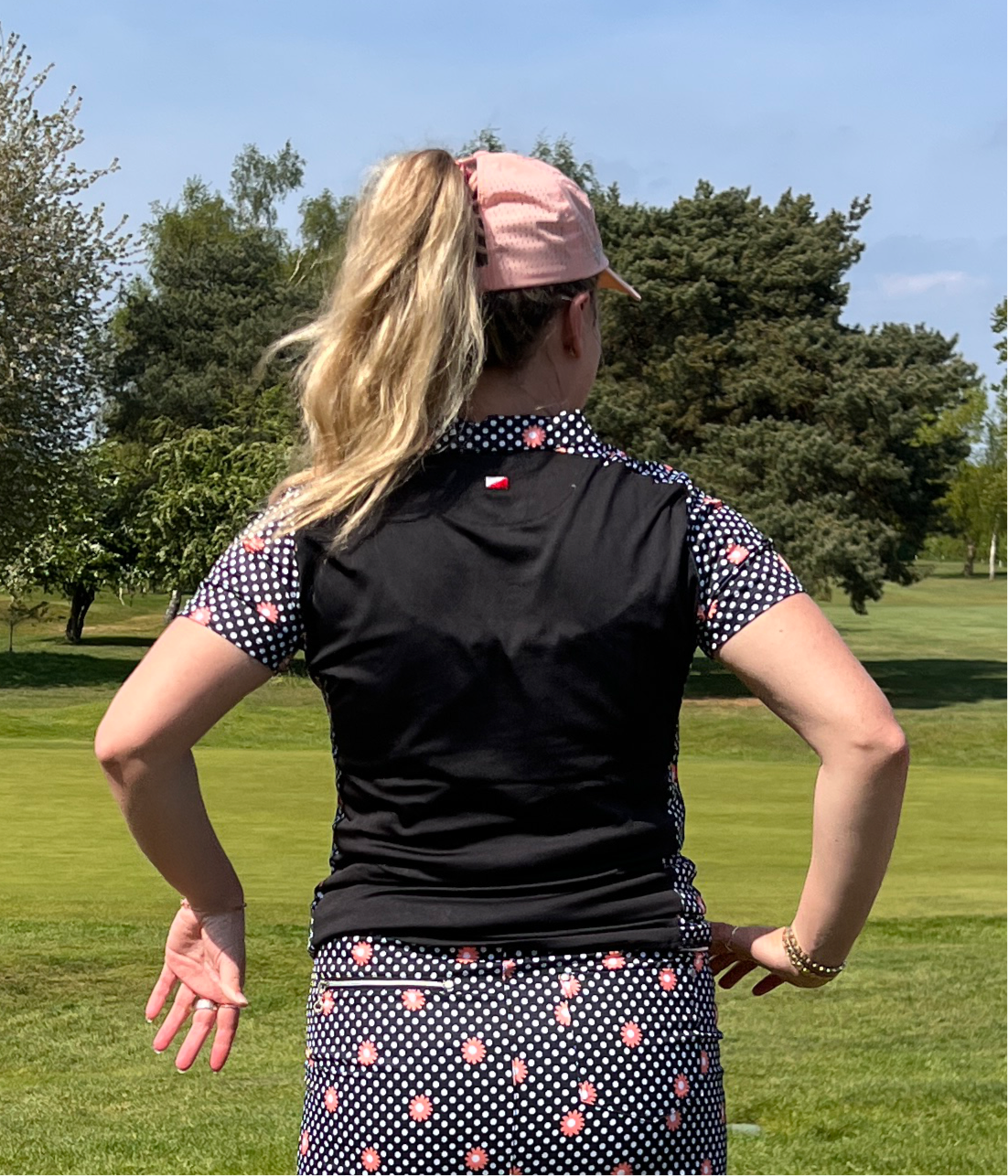 JRB short sleeved shirt - Black with Peach print