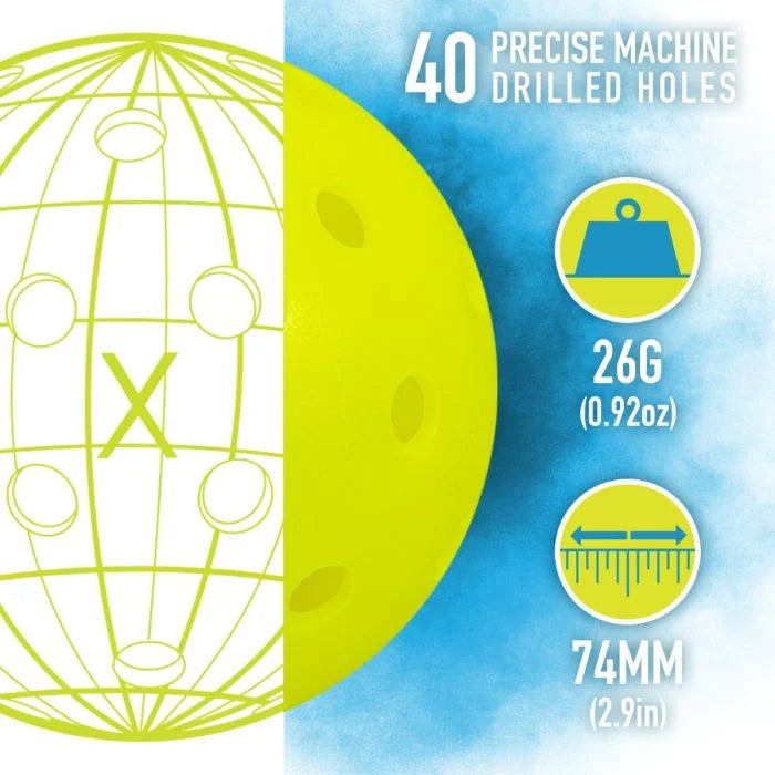 Franklin Sports outdoor X-40 pickleball balls (individual ball) - Optic yellow