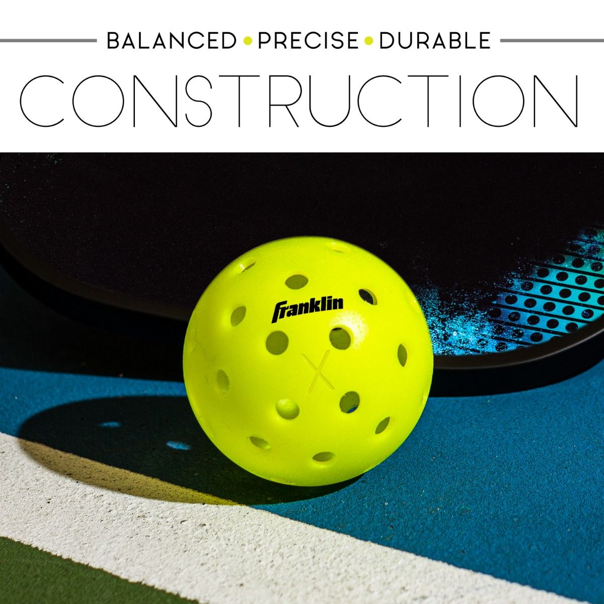 Franklin Sports outdoor X-40 pickleball balls (pack of 6) - Optic yellow