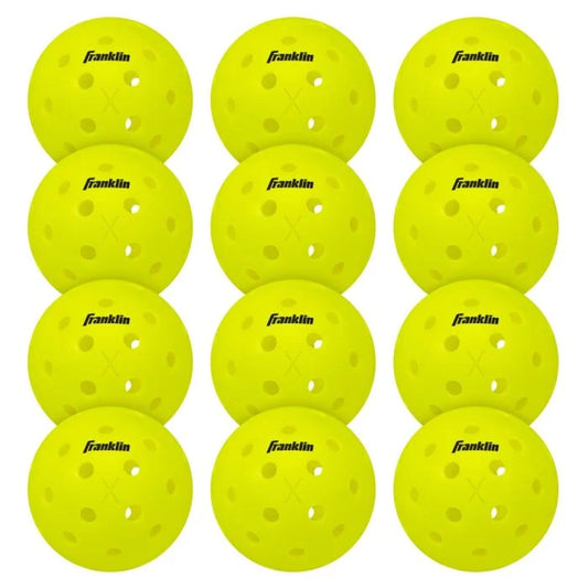 Franklin Sports outdoor X-40 pickleball balls (pack of 12) - Optic yellow