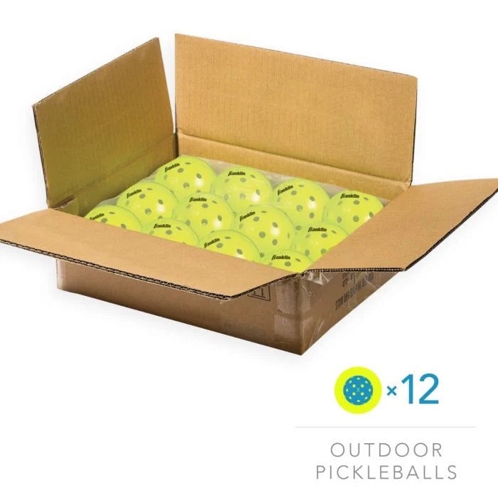 Franklin Sports outdoor X-40 pickleball balls (pack of 12) - Optic yellow