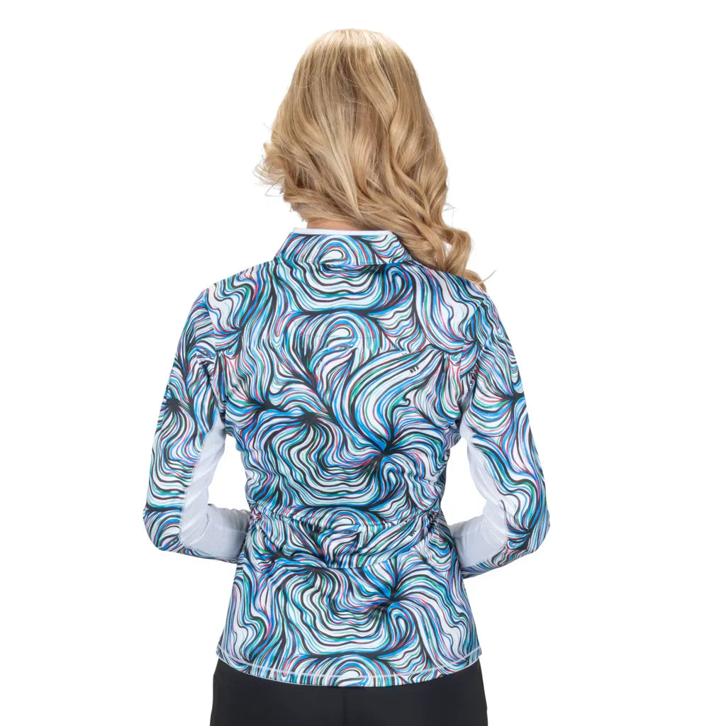 Nancy Lopez Blast 1/4 zip Long Sleeved - Flow White