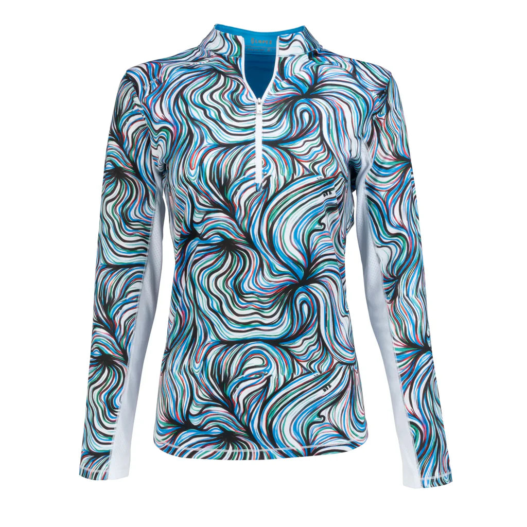 Nancy Lopez Blast 1/4 zip Long Sleeved - Flow White
