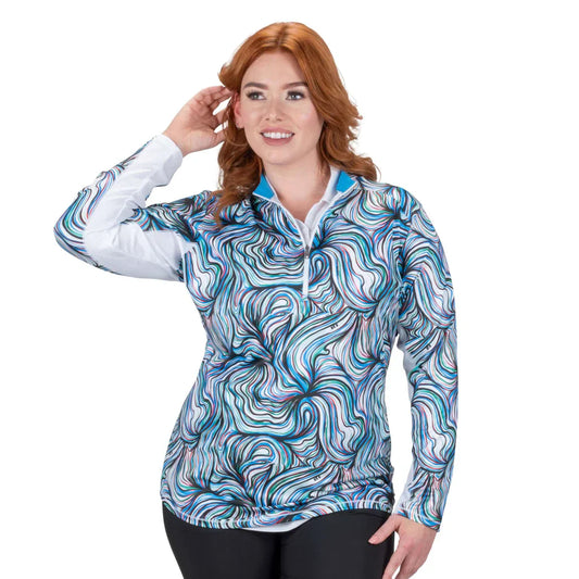 Nancy Lopez Blast 1/4 zip Long Sleeved - Flow White