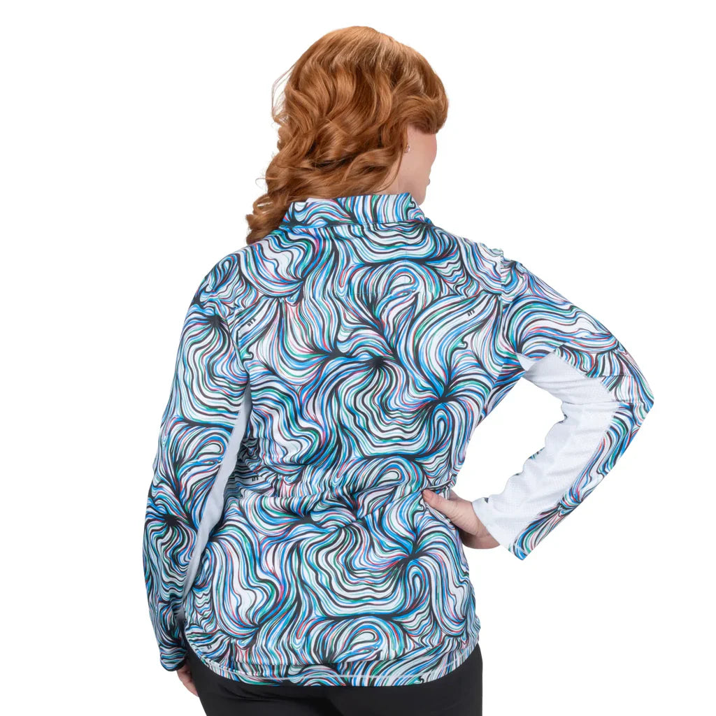 Nancy Lopez Blast 1/4 zip Long Sleeved - Flow White