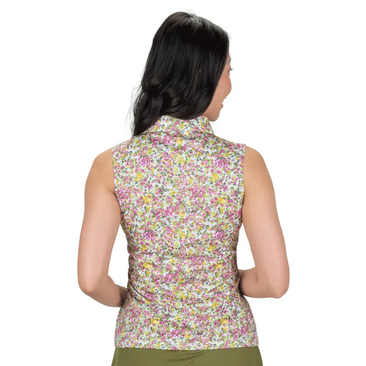Nancy Lopez Bloom sleeveless polo - White multi floral