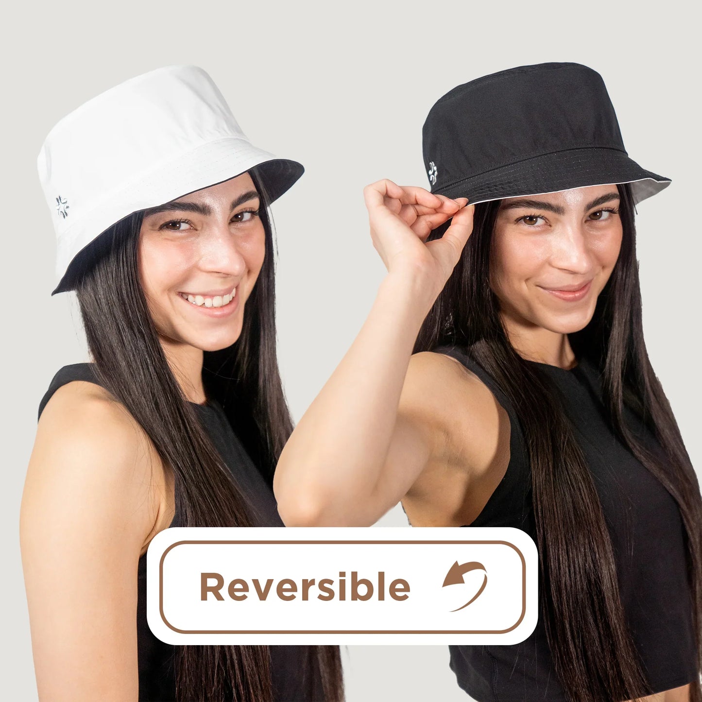 VimHue reversible small brim bucket hat - Black/white