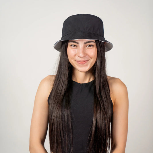 VimHue reversible small brim bucket hat - Black/white