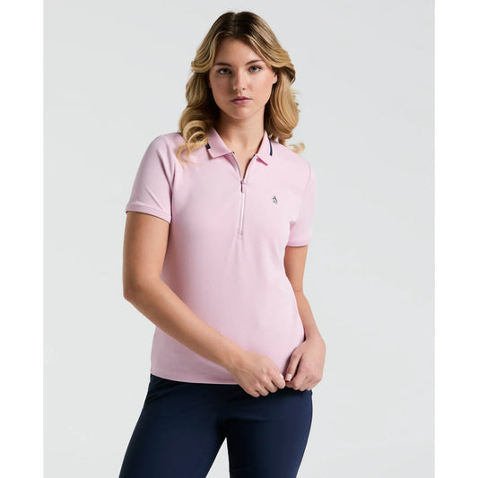 Original Penguin Ribbed Short Sleeved top - Charm Pink