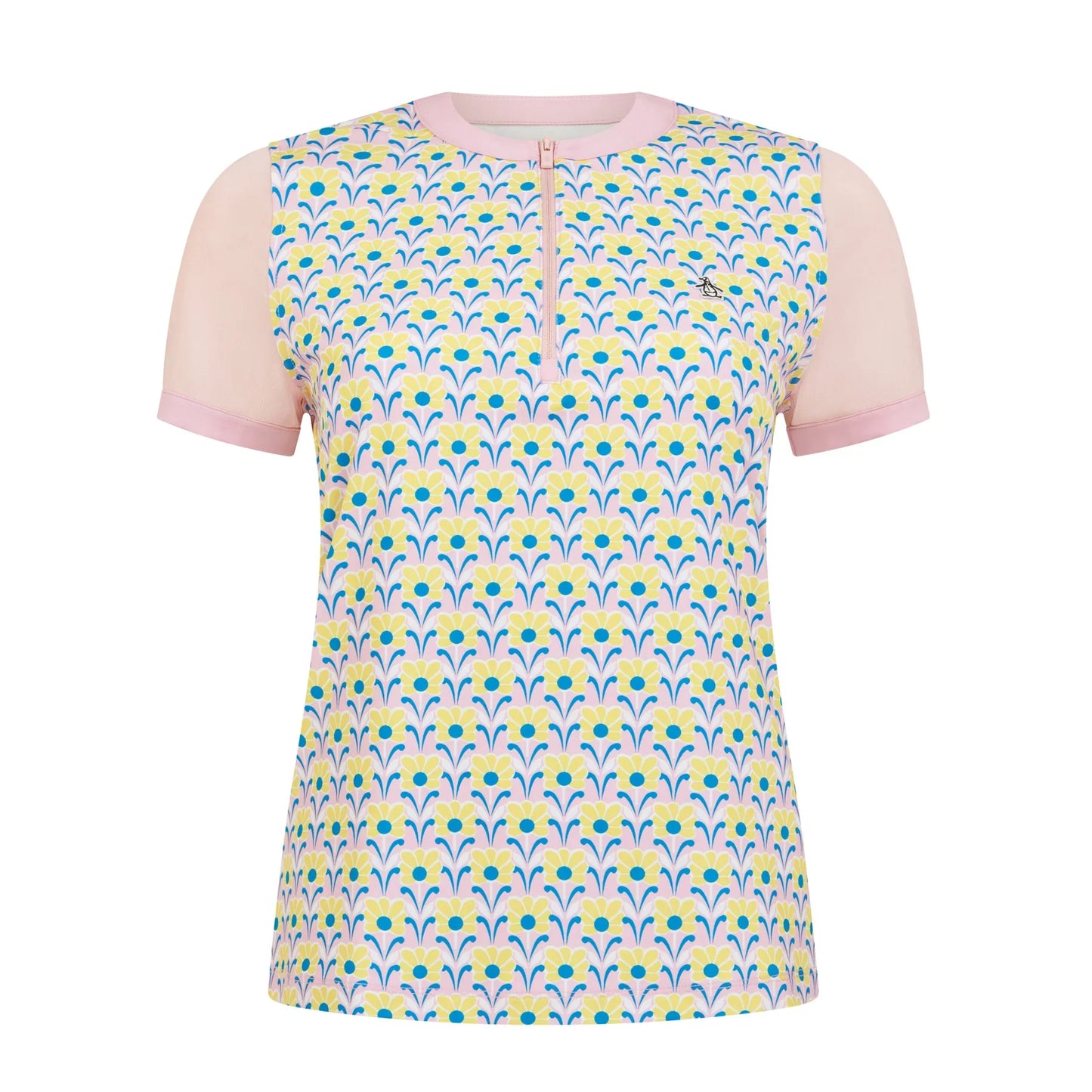 Original Penguin Lattice Short Sleeved top - Charm Pink print