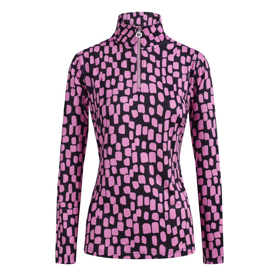 JRB 1/4 zipped mid layer - Fuchsia print