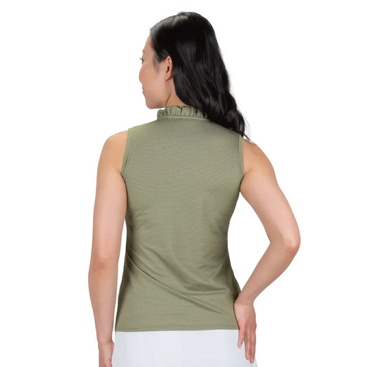 Nancy Lopez Fresh sleeveless polo - Olive