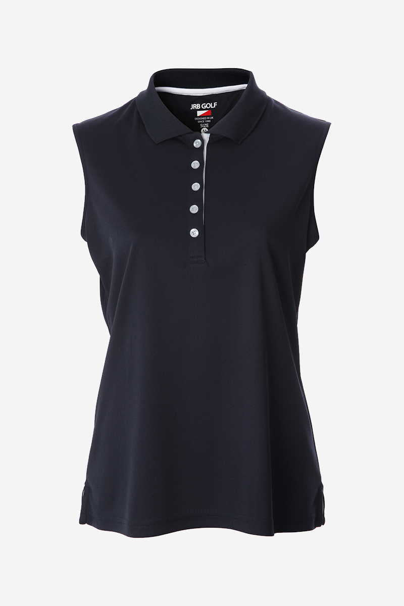 JRB Pique sleeveless polo - Navy