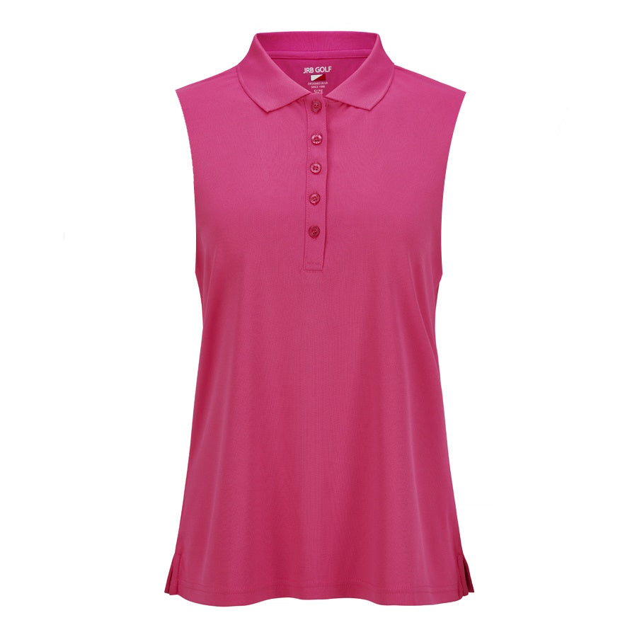JRB Pique sleeveless polo - Fandango pink