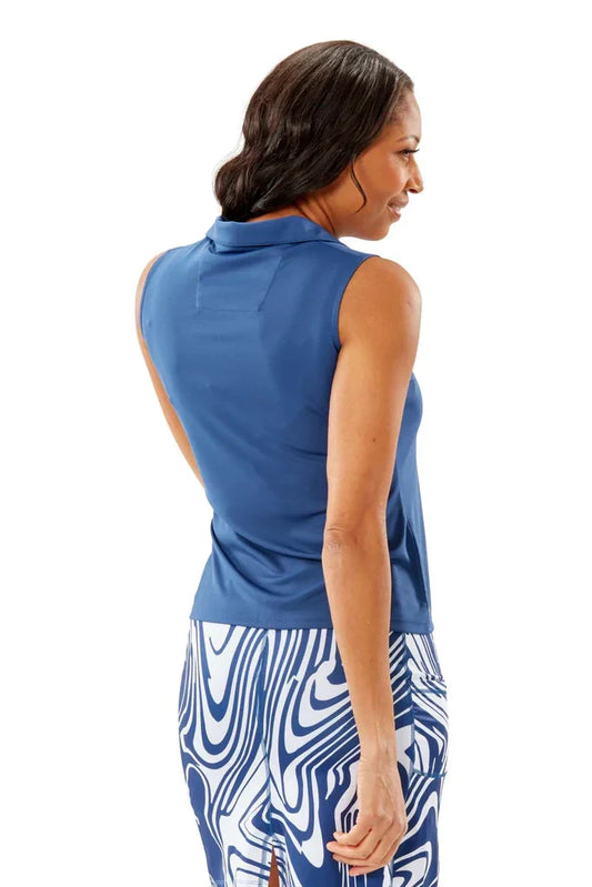 Nancy Lopez Legacy sleeveless polo - Navy