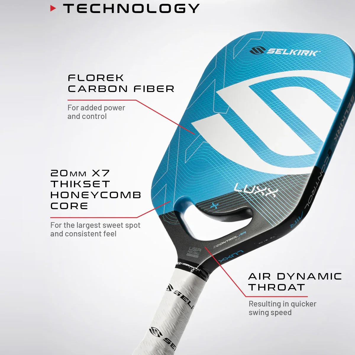 Selkirk Luxx Control Air S2 - Blue (red available to order)