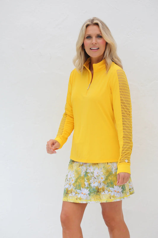 Famara Sheer Long Sleeved Top - Marigold