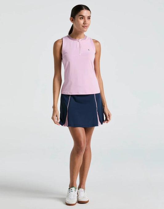Original Penguin Colour Block Pleated Skort - Black Iris (dark navy) / pink