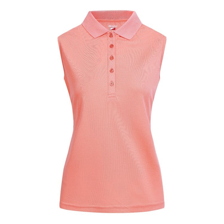 JRB Pique Sleeveless Polo - Coral Peach