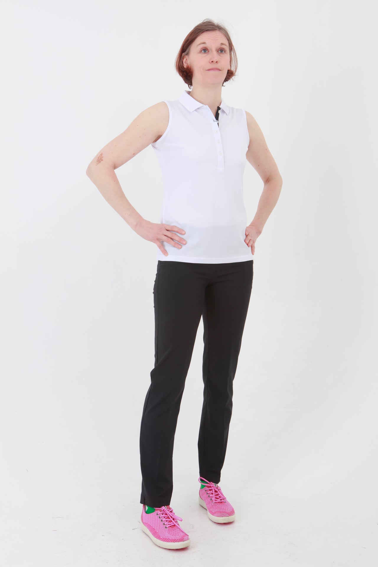 This is an essential item for every lady golfer and her golfing wardrobe. Who doesn't need a plain white golf polo shirt? This will also work for Lady tennis players who are looking for a plain white tennis polo shirt to match with their tennis skort or tennis shorts. Lady Tennis players and lady golfers need this.