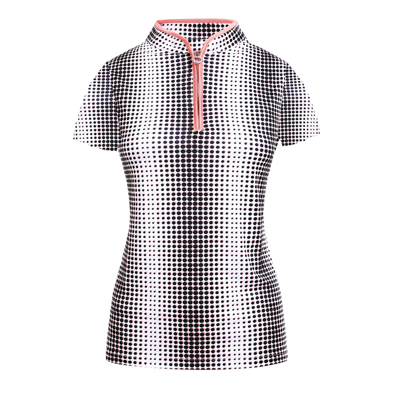 JRB short sleeved shirt - Coral Peach spot print