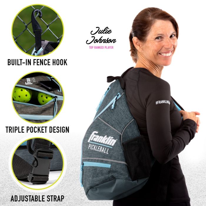 Franklin Pickleball Sling bag - Grey with Blue