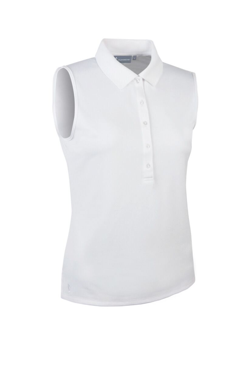 Glenmuir Jenna pique sleeveless polo - White