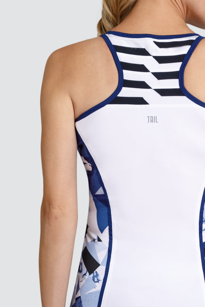 Tail Chaya Tank - White with Crystal Marble