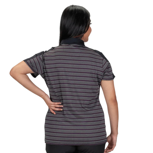 Nancy Lopez Triumph Short Sleeved Polo - Black Multi