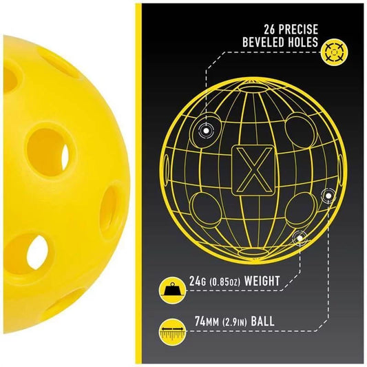 Franklin Sports indoor X-26 pickleball - Individual ball (Yellow, lime or blue)