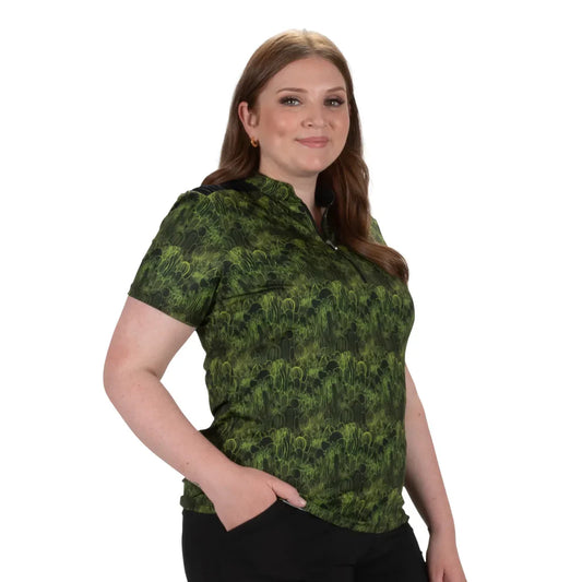 Nancy Lopez Agava short sleeved polo - Black multi