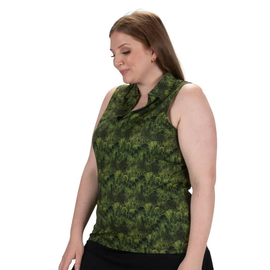 Nancy Lopez Sonora sleeveless polo - Black multi