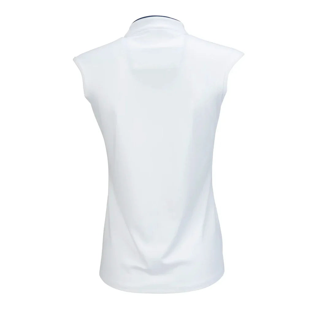 Nancy Lopez Fractal sleeveless polo - White Multi