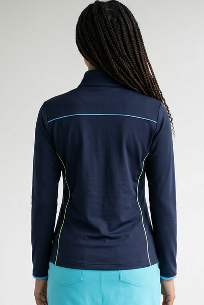 JRB Midlayer Jacket - Navy with River Blue/Lime Piping
