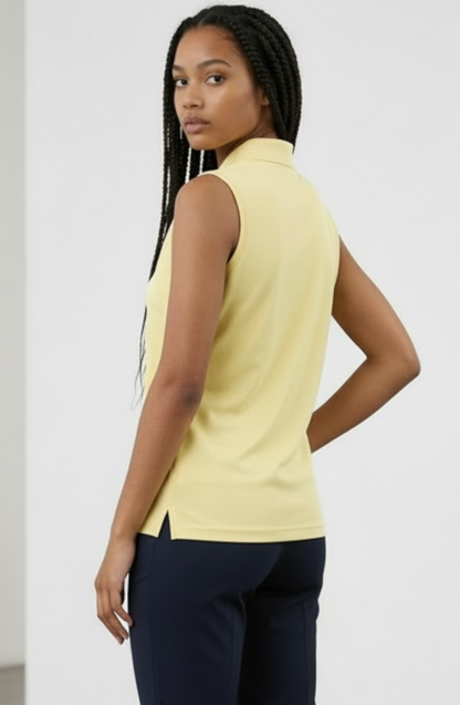 JRB Pique Sleeveless Polo - Mellow Yellow
