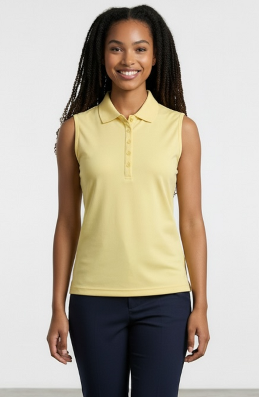 JRB Pique Sleeveless Polo - Mellow Yellow