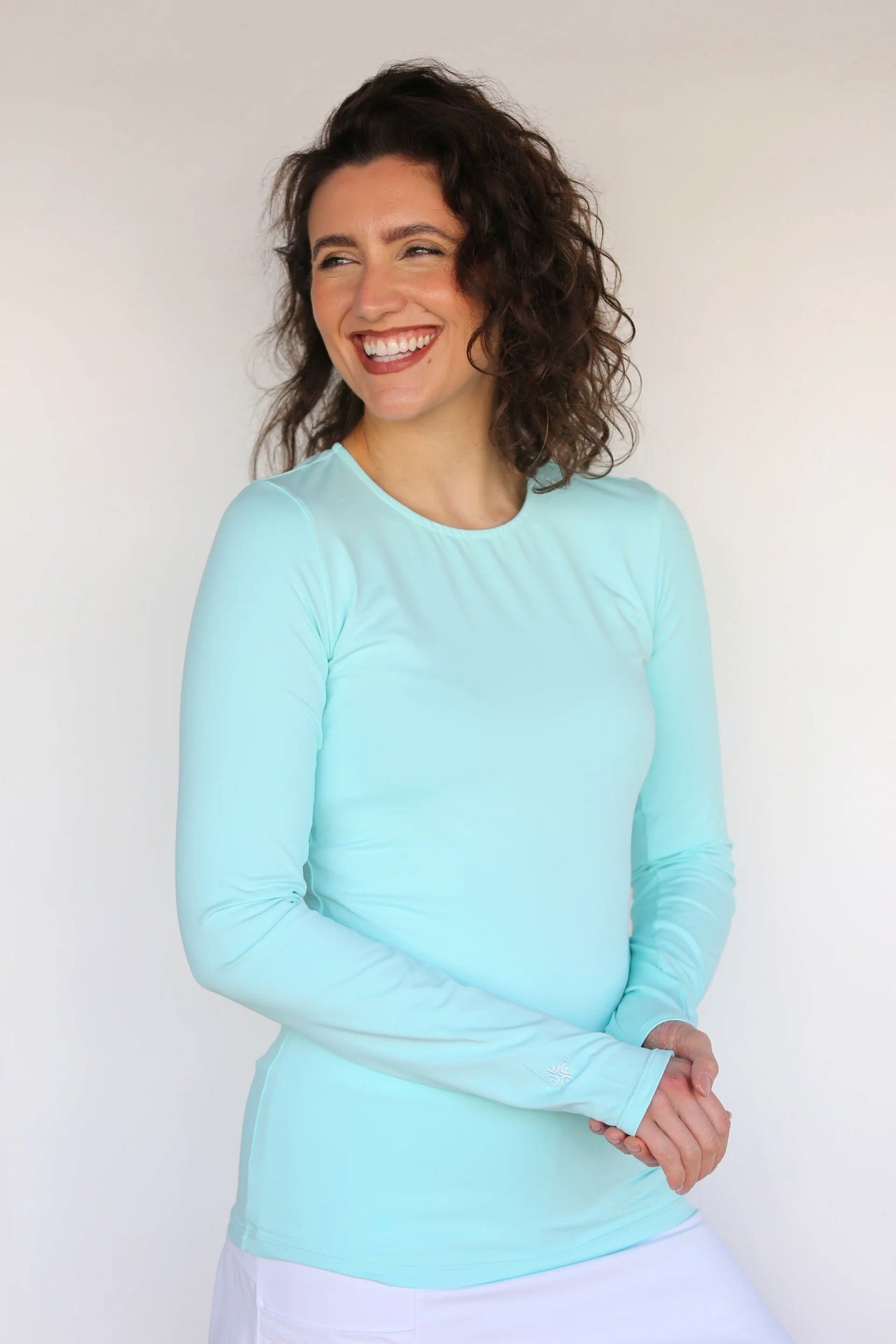 Performance layer sports top aqua