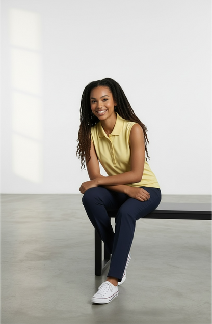 JRB Pique Sleeveless Polo - Mellow Yellow