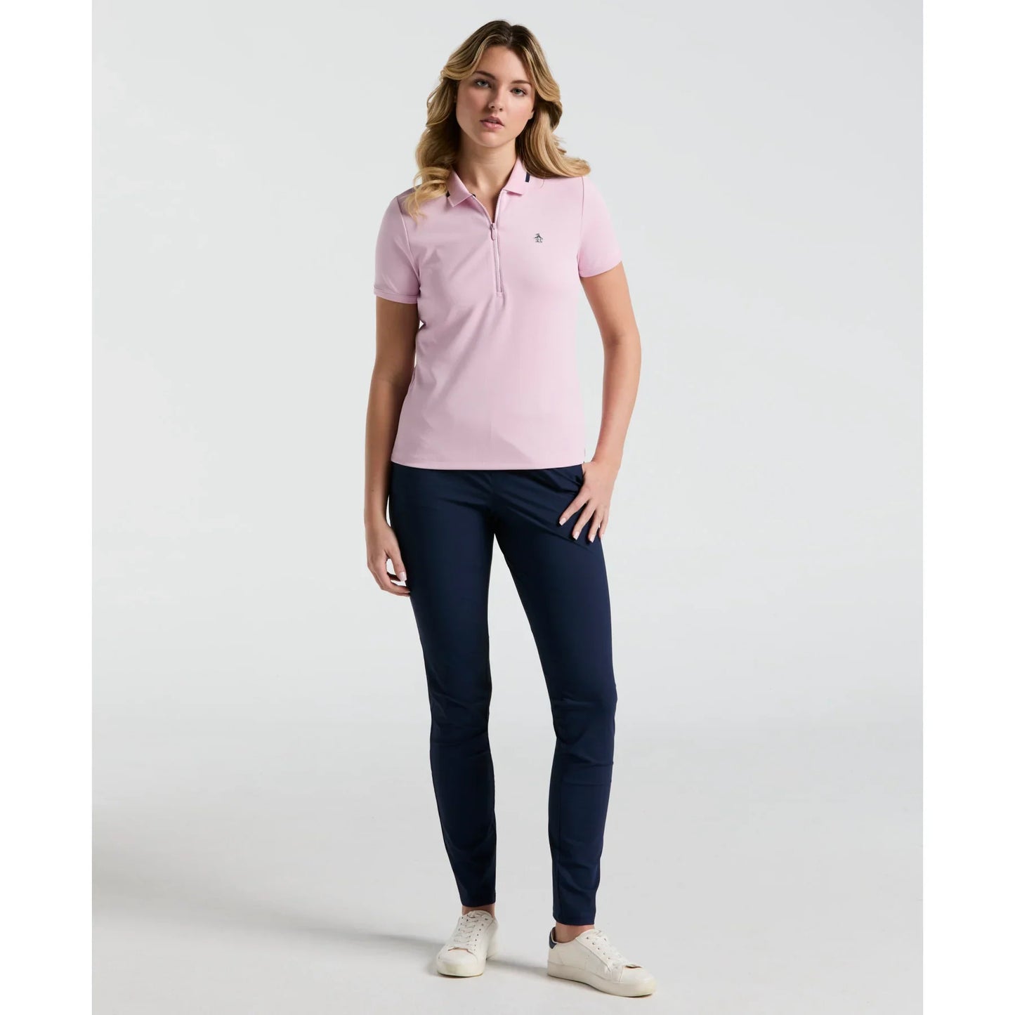 Original Penguin Ribbed Short Sleeved top - Charm Pink