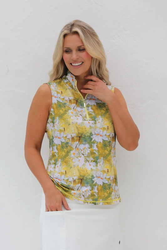 Famara Art Sleeveless Top - Daisies