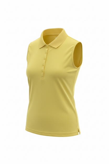 JRB Pique Sleeveless Polo - Mellow Yellow