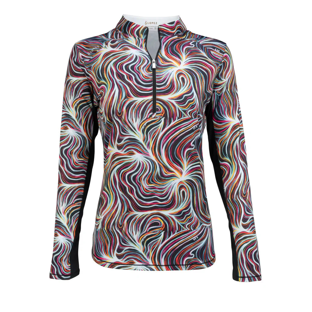 Nancy Lopez Blast 1/4 zip Long Sleeved  - Flow Black