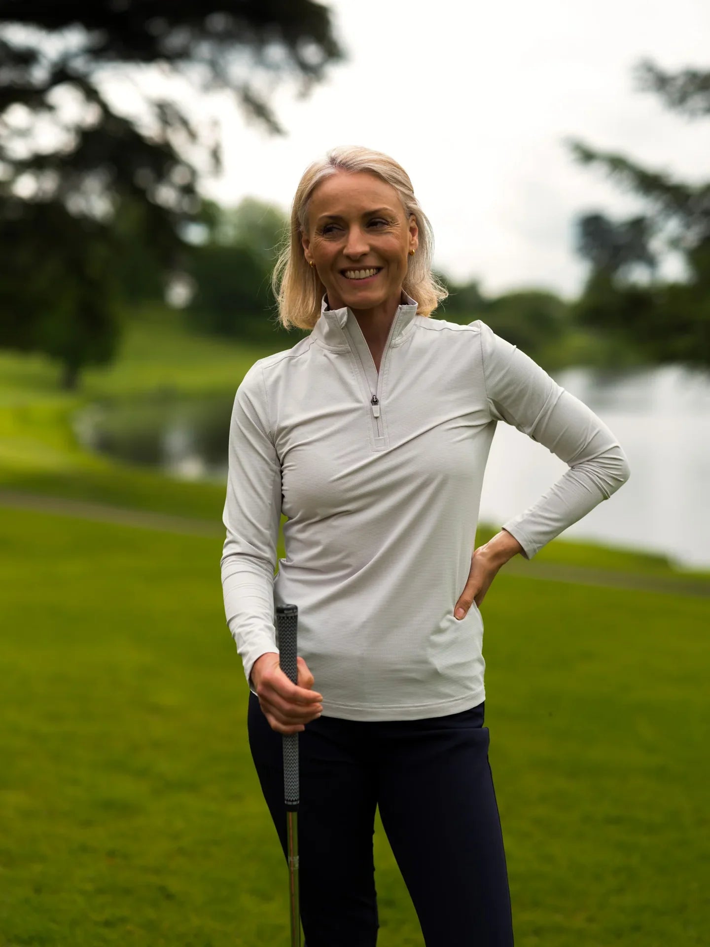 Forelson Broadway 1/4 zip top - White