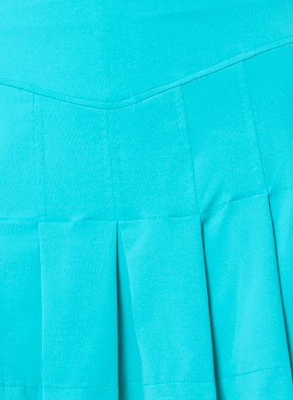 Lucky in Love Pleat 16" Skort - Aquamarine