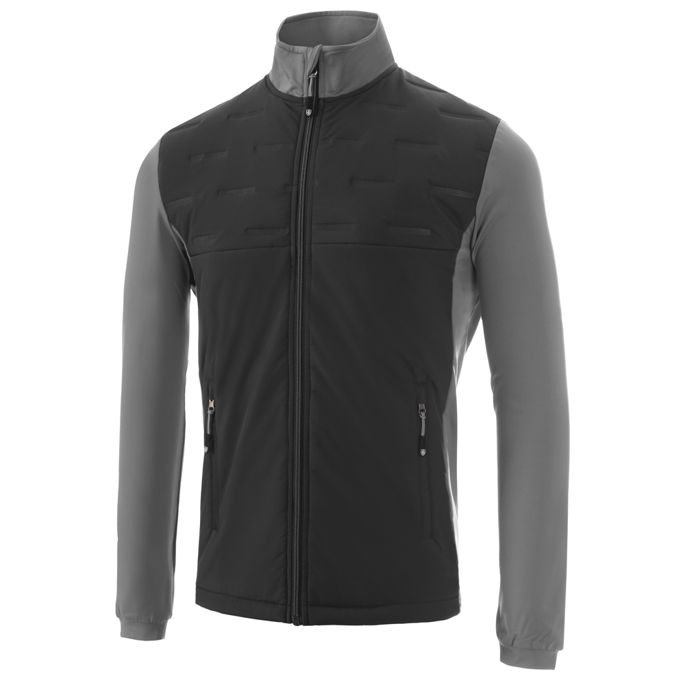 Island Green Men: Padded Jacket with Stretch - Black/Grey