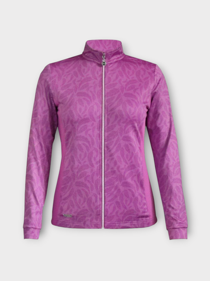 Island Green Feather Jacket - Raspberry