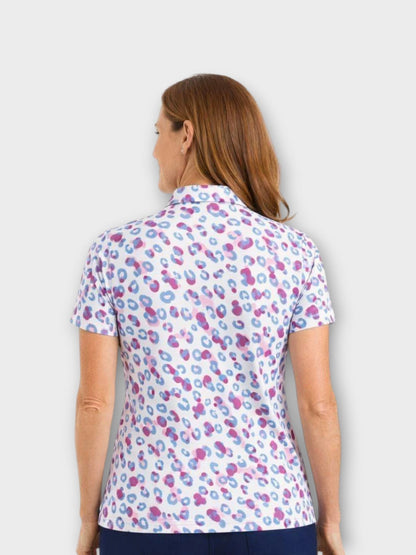 Island Green Short Sleeved Polo - Leopard print