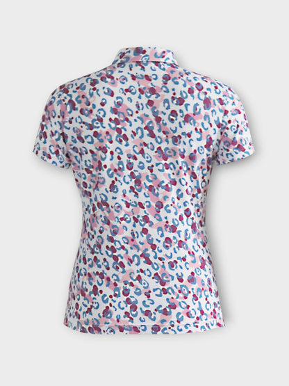Island Green Short Sleeved Polo - Leopard print