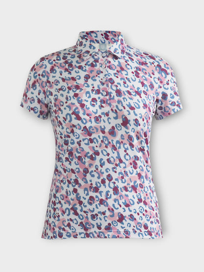 Island Green Short Sleeved Polo - Leopard print