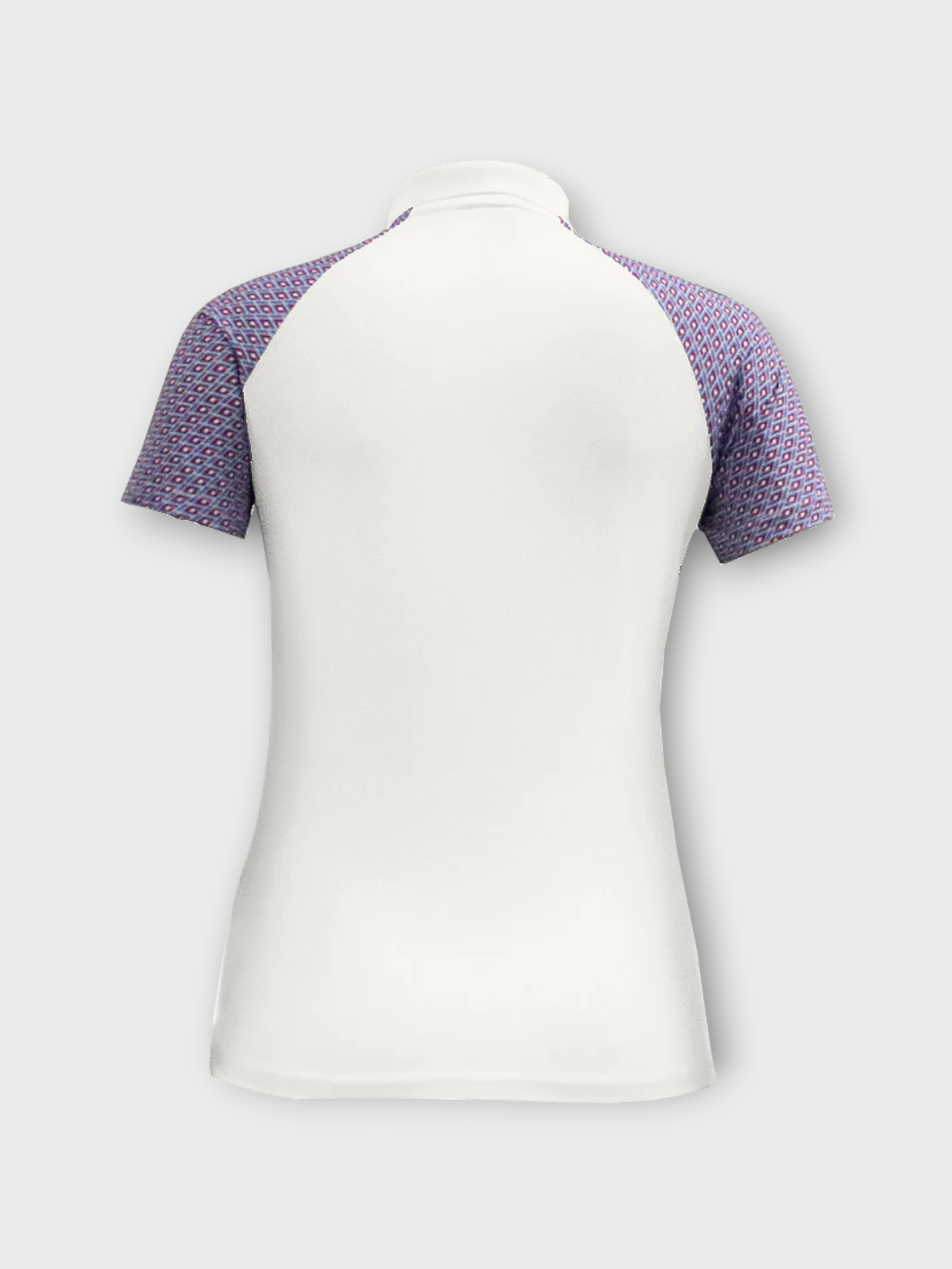 Island Green Short Sleeved Polo - White with Raspberry Geo